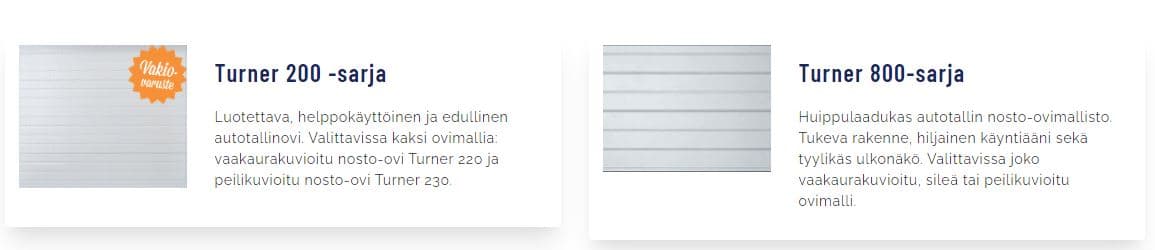 Kastelli ovia löytyy jokalähtöön ja joikaiseen silmään.